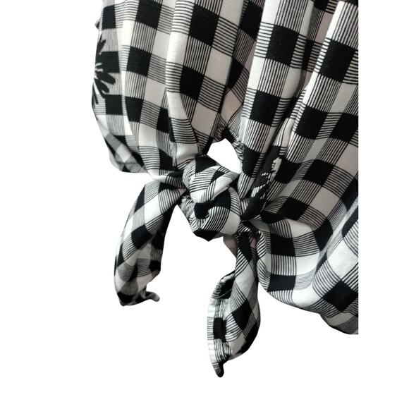 Allison Daley Womens Gingham Floral Front Tie Cottagecore Boho Peasant Top sz 3X - Picture 5 of 16